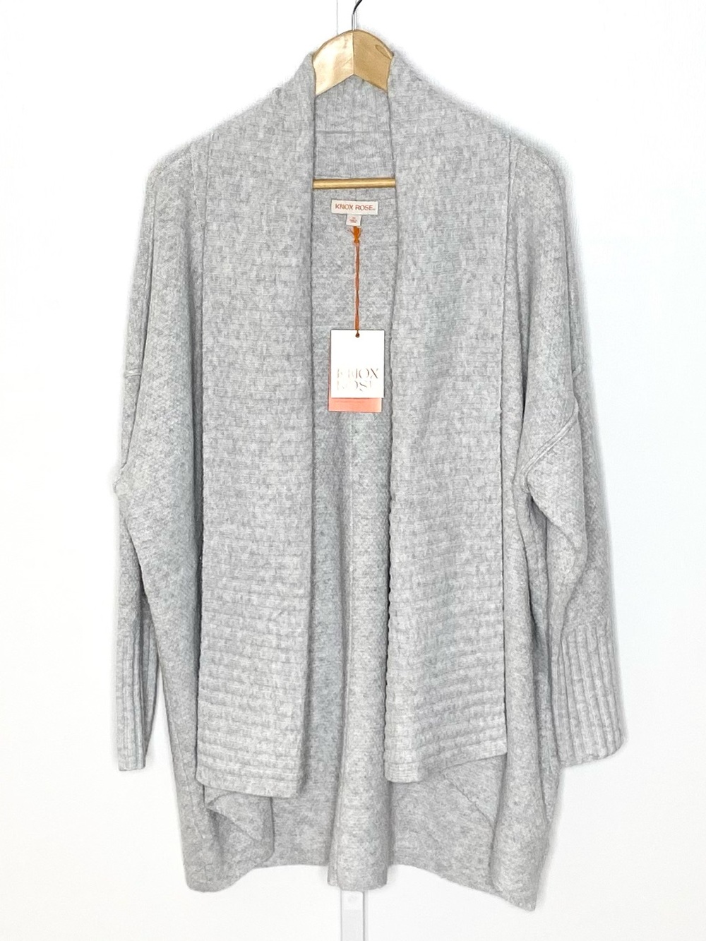 ✨NWT✨Knox Rose | Light Grey/Gray Open-Front Soft Oversized Cardigan Sz Medium